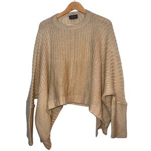 Wooden Ships Beige Chunky Open Knit Boho
Soft Chenille Mohair/Wool Sweater M/L